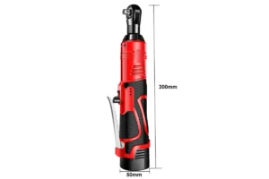 2V Electric Ratchet Wrench 3/8 Inch, Rechargeable Power Ratchet with LED Light, Compact Right Angle Impact Tool for Car Repair, Garage & Use